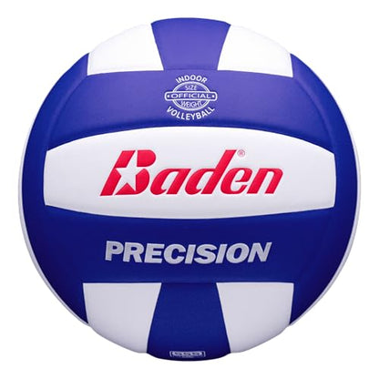 Baden | Precision | Official Size + Weight Entry Level Youth Indoor Volleyball | PU Composite, Extra Foam Backing, Reduce Sting - color: Royal Blue