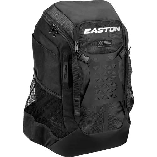 Easton unisex-adult Walk-Off NX Backpack Equipment Bag |Baseball & Fastpitch Softball |Team Logo Panel|Multiple Colors - color: Black (Elite)