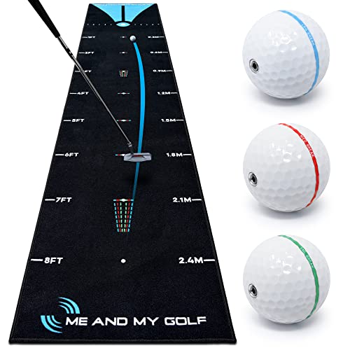 ME AND MY GOLF Breaking Ball Putting Mat - Simulate Breaking Putts at Home - size: 11'2" x 2'2" (L x W)