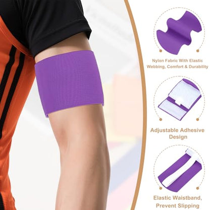 Captain Armbands, Adjustable Leader Arm Bands for Soccer Elastic Team Sport Arm Band-Fitting for Football/Volleyball/Rugby - color: Purple