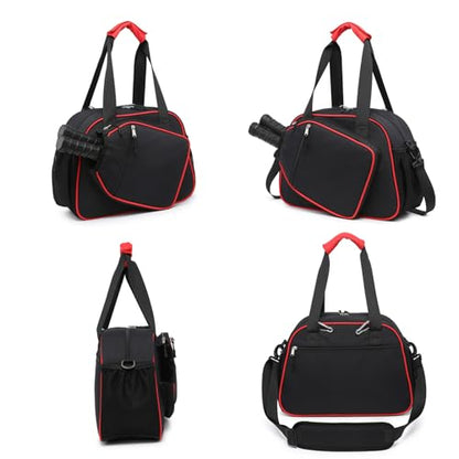 Crossbody Pickleball Bag with Shoes Bag 2PS for Women and Men, Waterproof Pickle Ball Bag Tote Shoulder Bag