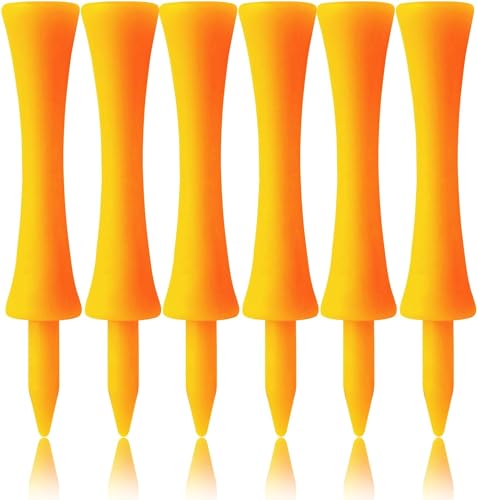 FINGER TEN Plastic Golf Castle Tees Step Down Unbreakable Mixed or Same Height Value 100 Count, 2 3/4, 2 1/4, 2, 1 3/4, 1 1/2 Inch Length Colorful for Practice - color: All 2 3/4'' in Orange