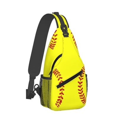 Softball Sling Backpack Sling Bag Crossbody Shoulder Bag Softball Purse Chest Bag For Men Women A - color: Softball a