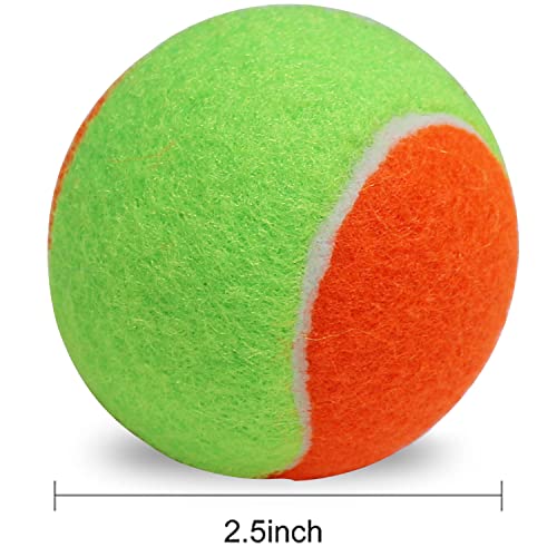 URBEST Tennis Ball 12 Packs Training Tennis Balls Practice Balls for Novice Player, Pet Dog Playing Balls with Mesh Carry Bag - color: orange-green