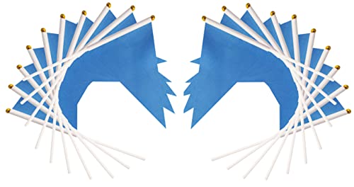 50 Pack Blue Pennant Small Mini Flags On Sticks,Hand Held Solid Blue Pennant DIY Graffiti Flag,Party Events Celebration,School,Grand Opening,Kids Birthday,Sports Clubs,Flower Pot - color: Blue