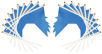 50 Pack Blue Pennant Small Mini Flags On Sticks,Hand Held Solid Blue Pennant DIY Graffiti Flag,Party Events Celebration,School,Grand Opening,Kids Birthday,Sports Clubs,Flower Pot - color: Blue