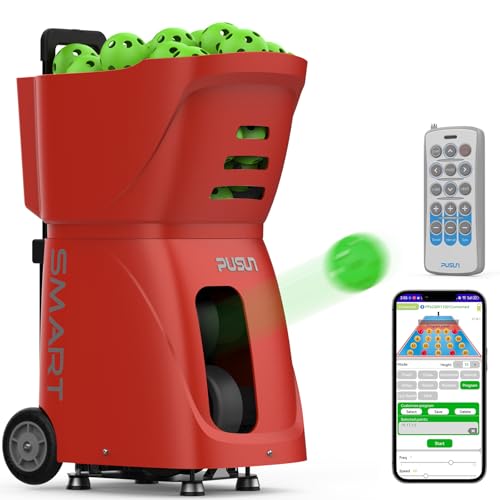 PP-SMART-【Smart Pickleball Machine】 80+ Ball Capacity | 4-6 Hours Battery Life | Speed 20-120km/h | 20 Landing Points | APP Control | Ideal for Training/Teaching/Matches