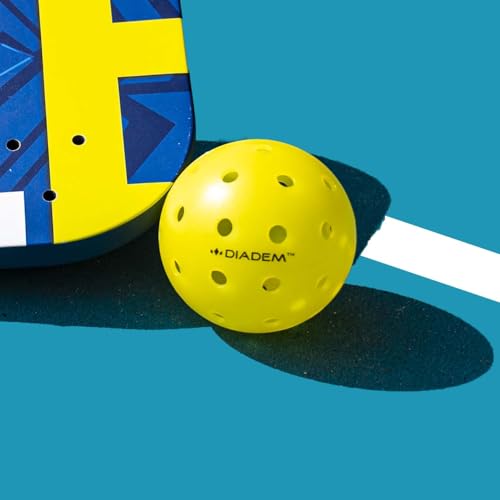 Diadem Premier Power Pickleball Ball - Official Ball of Power Pickleball | High Visibility Yellow | Fast and Durable | USAPA Approved (12 Pack, Yellow)