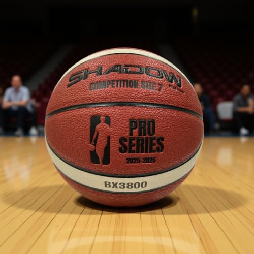 Shadow Pro Series 3800 Basketball, Size 7, Premium Competition Grade leather, Orange and Cream, Great durability. Reinforced butyl bladder. Adult Size 7, 28.5 inches. GST leather. Includes Inflator.