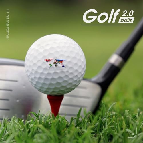 Flag Map of The World Print Golf Balls for Men Women Practice Training Golf Balls for Indoor Outdoor Use