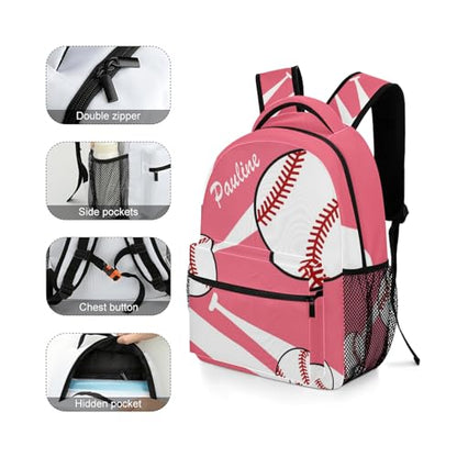 Baseball Sport Flamigo Personalized School Backpack for Teen Kid-Boy/Girl Primary Daypack Travel Bookbag - color: Option 22