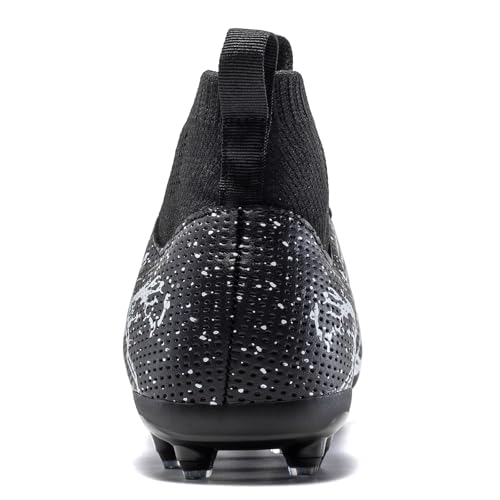 Kids Slip On Soccer Cleats for Boys Girls Youth Training Football Shoes - color: Black/White, size: 13 Little Kid