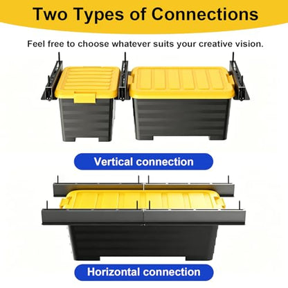 Heavy Duty Garage Ceiling Storage Rack System, Overhead Bin Slide Track Rails for 5 Bins (6 Pack), Adjustable Tote Hanger, 176 Lbs Capacity Steel - size: 6 Pack