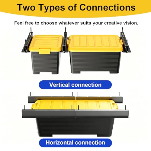 Heavy Duty Garage Ceiling Storage Rack System, Overhead Bin Slide Track Rails for 3 Bins (4 Pack), Adjustable Tote Hanger, 176 Lbs Capacity Steel - size: 4 Pack