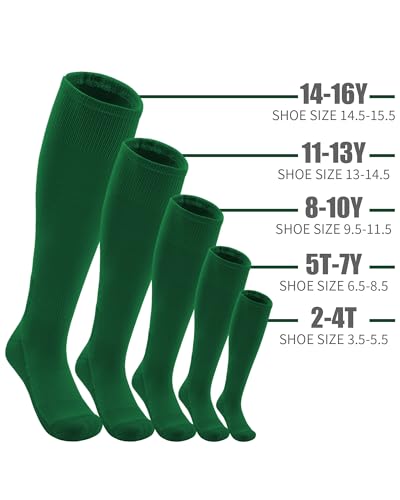 QBK Toddler Baseball Socks And Belt Youth Softball Tee Ball Combo Set for Boy Girl (2 Pairs of Socks & 1 Belt) - color: Green, size: 5-7 Years