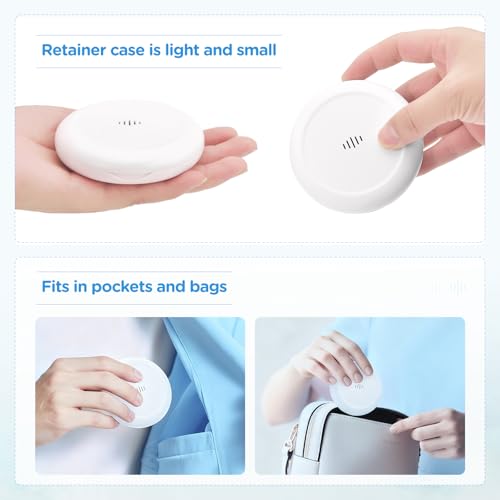 2 Pack Retainer Case Ultra-slim Aligner Case with Vent Holes Removable Inner Tray Silicone for Easy Cleaning(2Pack White Blue) - color: 2Pack White Blue