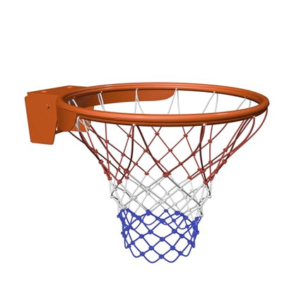 THUNDERBAY 18 inch Standard Double Spring Flex Reinforced Wall Mounted Basketball Rim, Two Nylon Nets Include One Nightlight Basketball Net - style: Basketball Rim with 1/2" Net Steel Braces