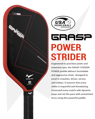 Warping Point Pickleball Paddle, Carbon Fiber Paddle with Endura Friction Surface, Polymer Honeycomb Core, Design for Ultimate Spin & Power, Large Sweet Spot & Contro, USAP Approved