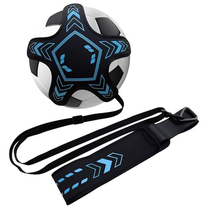Soccer Training Equipment Football Kick Solo Trainer Adjustable Waist Belt Elastic Rope, Aids Hands Free Throw Sole Practice Fits Ball 3, 4, 5 and Volleyball Rugby (Blue) - color: Blue