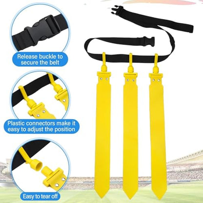 Junkin 6/8/10 Players Flag Football Sets Adjustable Football Belts and Flags for Youths Teens Kids Adults Players Sports Team - color: Blue,yellow
