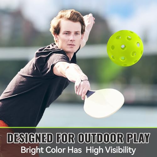 Pickleball Balls - 4 Pack 40 Holes - USAPA Standard - High Bounce True Flight Neon Green