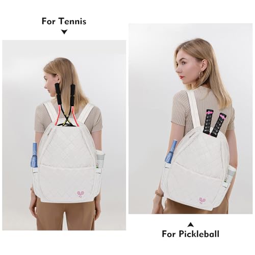 Tennis Bags for Women, Tennis Backpack Pickleball Racket Bags,Water-Resistant Sling Tote Padel Bag for Pickleball Tennis Badminton, Cute Gifts for Women Girl, Duffle Bag Gym Travel