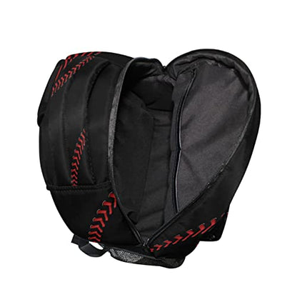 STAYTOP Black Baseball Laces Backpacks Travel School Bags for Boys Girls School Computer Backpacks Book Bag Travel Hiking Camping Daypack - color: Black Baseball