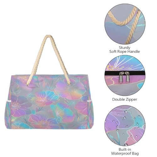 Beach Bag Waterproof Sand-proof Canvas Tote Lightweight Shoulder Bag Suitable for Family outdoor travel - color: A6