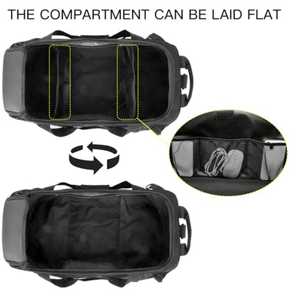 100L Extra Large Travel Duffle Bag Backpack for Men, 3 in 1 Sports Duffel Bags W/Adjustable Shoulder Strap & Dividers Gym Equipment/Gear Weekend Overnight Bag for Trip Camping Hiking, XL Black - color: Black