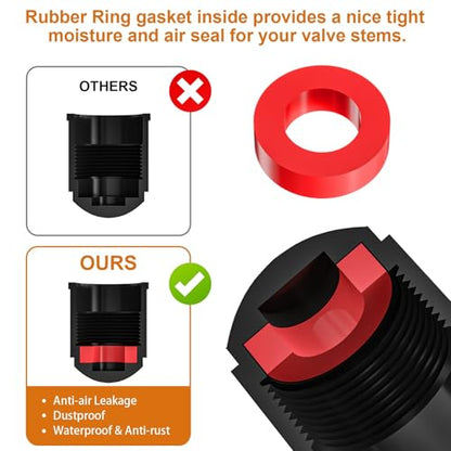 6 Pack Presta to Schrader Valve Adapter Kit, Convert Tire Valve for Bike, eBIke, Scooter - with 6 Tire Valve Stem Caps + 6 Ball Needles - Inflate Effortlessly with Air Compressor or Standard Pump