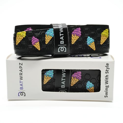 Bat Grip Tape for Baseball - Softball Precut and Pro Feel Bat Grip Tape Replacement - color: Ice Cream Cone