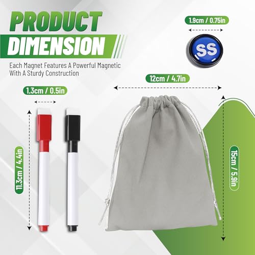 ZPU 23 Picese Baseball Magnets Set with 2 Dry Erase Black Marker Pens, 2 Red Marker Pens, 1 Storage Bag, Tactics Strategy Board Coaches Clipboard Accessories (Board NOT Included) - style: Baseball