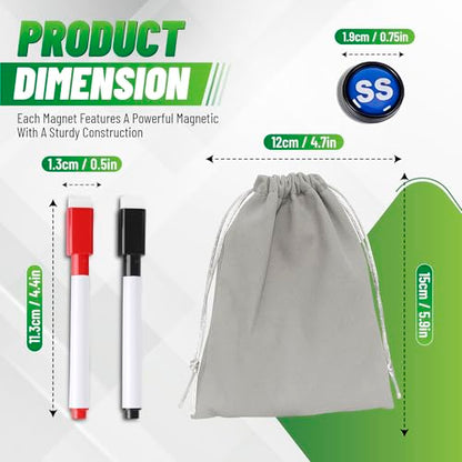ZPU 23 Picese Baseball Magnets Set with 2 Dry Erase Black Marker Pens, 2 Red Marker Pens, 1 Storage Bag, Tactics Strategy Board Coaches Clipboard Accessories (Board NOT Included) - style: Baseball