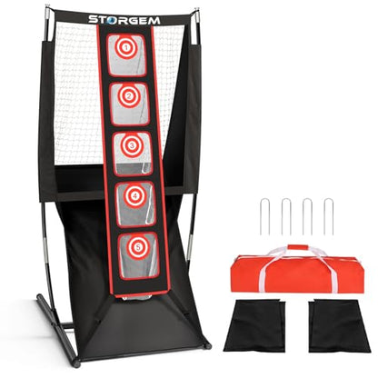 Storgem Golf Net, Golf Chipping Net,Target Training Chip Aids for Precision & Distance,with 5 Distinct Target Heights Challenge and Automatic Ball Return,Improve Your Short Game