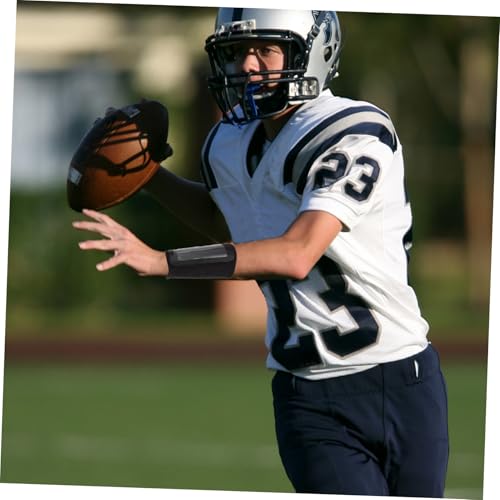 FOMIYES Football Quarterback Tactical Wristband Medium Black, Multi-Function Arm Sleeve for Youth Football Play, Rugby Wristband Sports Accessory