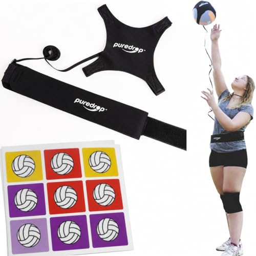 Puredrop Volleyball Training Equipment Aid Great Trainer for Solo Practice of Serving Setting Spiking and arm Swings Returns The Ball After Every Swing Spike Train Pass Serve Coach