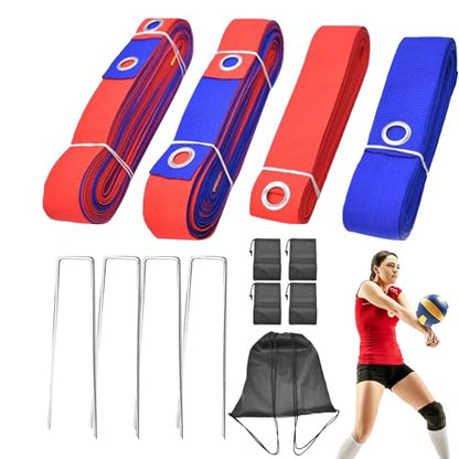 Volleyball Game Court Marking Lines – Quick Setup Border Tape for Recreational Play | Sports Gear for Home, Park, Playground, Seaside, Turf, Grass, Picnic Area, Travel Tournaments, Compact