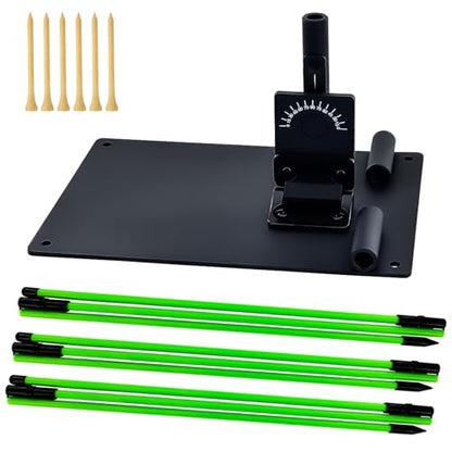 Golf Alignment Sticks and Angle Holder Set Plate Thickened metal adopts damping design Angle adjusted freely Teaching Equipment for Aiming Putting Swing Posture Correction Golf Swing Training