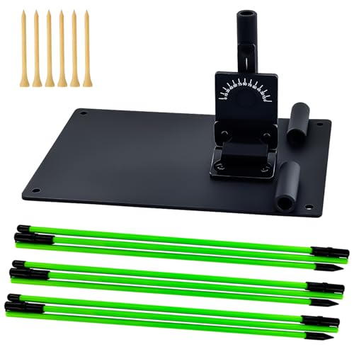 Golf Alignment Sticks and Angle Holder Set Plate Thickened metal adopts damping design Angle adjusted freely Teaching Equipment for Aiming Putting Swing Posture Correction Golf Swing Training