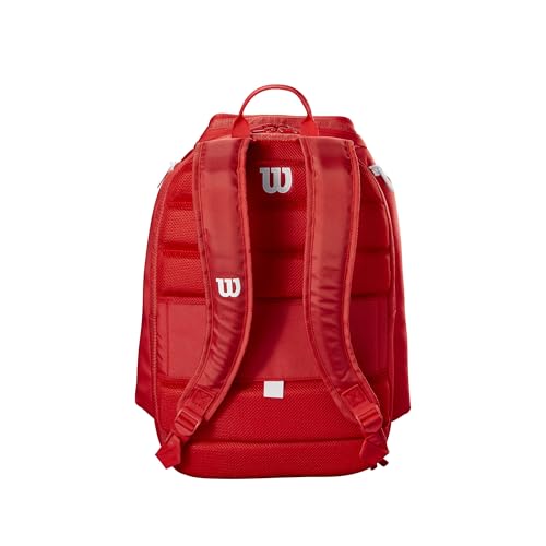 WILSON 2025 Super Tour Red Tennis Racket Bags - size: Backpack - Holds up to 2 Rackets