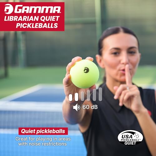 Gamma Librarian Foam Quiet Pickleball Balls – Low-Noise Practice Balls with True Bounce on Any Surface – Foam Pickleballs Available in 48 Box, 3 Pack, or 6 Pack