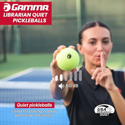 Gamma Librarian Foam Quiet Pickleball Balls – Low-Noise Practice Balls with True Bounce on Any Surface – Foam Pickleballs Available in 48 Box, 3 Pack, or 6 Pack