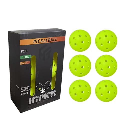 Pickleball Balls | Crack-Resistant | 40 Holes Outdoor & Indoor Pickle Balls | High Bounce, Perfectly Balanced Pickle Ball for Tournament Play - color: 6PC