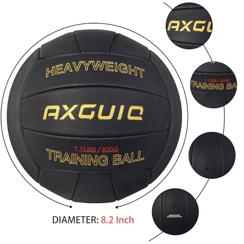 1.1LBS Weighted Heavy Volleyball Official Size 5 Setter Training Volleyballs Training Practice,Soft Leather Grip Durability Weighted Volleyball Setting Trainer - style: Black Weighted Volleyball