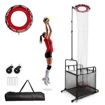 Volleyball Setting Net, Setter Volleyball Training Net Adjustable Height, 45°-180° Adjustable Angle, Stable Base for Indoor Outdoor Practice Equipment - size: 6.9–10.8 FT
