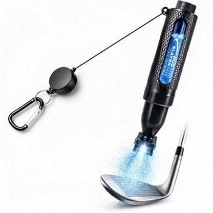 Mud Slayer Golf Club Cleaner with Water Spray – Golf Club Cleaning Brush with Leak-Proof Reservoir, Dual Bristle Head & Retractable Clip – Golf Bag Brush for Irons & Wedges