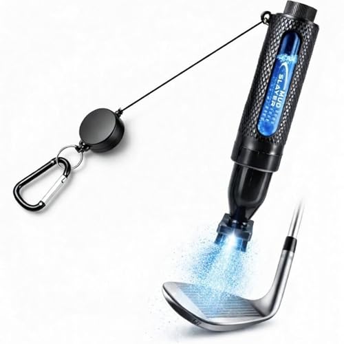 Mud Slayer Golf Club Cleaner with Water Spray – Golf Club Cleaning Brush with Leak-Proof Reservoir, Dual Bristle Head & Retractable Clip – Golf Bag Brush for Irons & Wedges