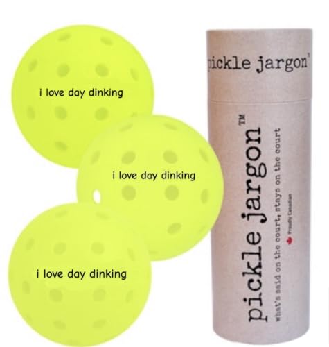 Pickleball Balls - USAPA-Approved Outdoor Balls With Witty Text, Perfect Pickleball Gift, Tournament-Grade Bounce, Wind-Resistant ( 26g Each)