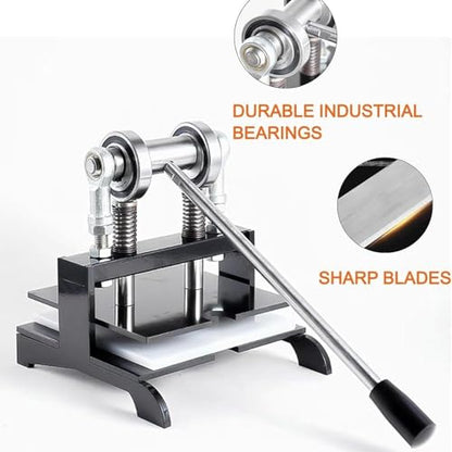 Manual Table Tennis Rubber Edge Cutter,Table Tennis Racket Rubber Cutting Tool Kit,Double Roller Bearing with 8mm Thickness Base Plate, Universal Mold for Pen-Hold and Horizontal Grips(25x25CM) - size: 25x25CM