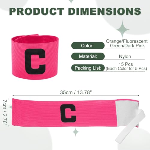 Captain Armbands, Adjustable Leader Arm Band for Soccer Elastic Team Sport Arm Band -Fitting for Football/Volleyball/Rugby